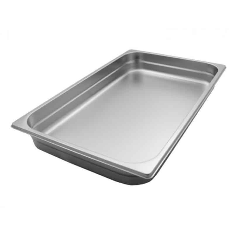 Bandeja Gastronorm GN 1/1 de acero inoxidable de 53 x 32.5 cm, apta para cocinas comerciales y catering.