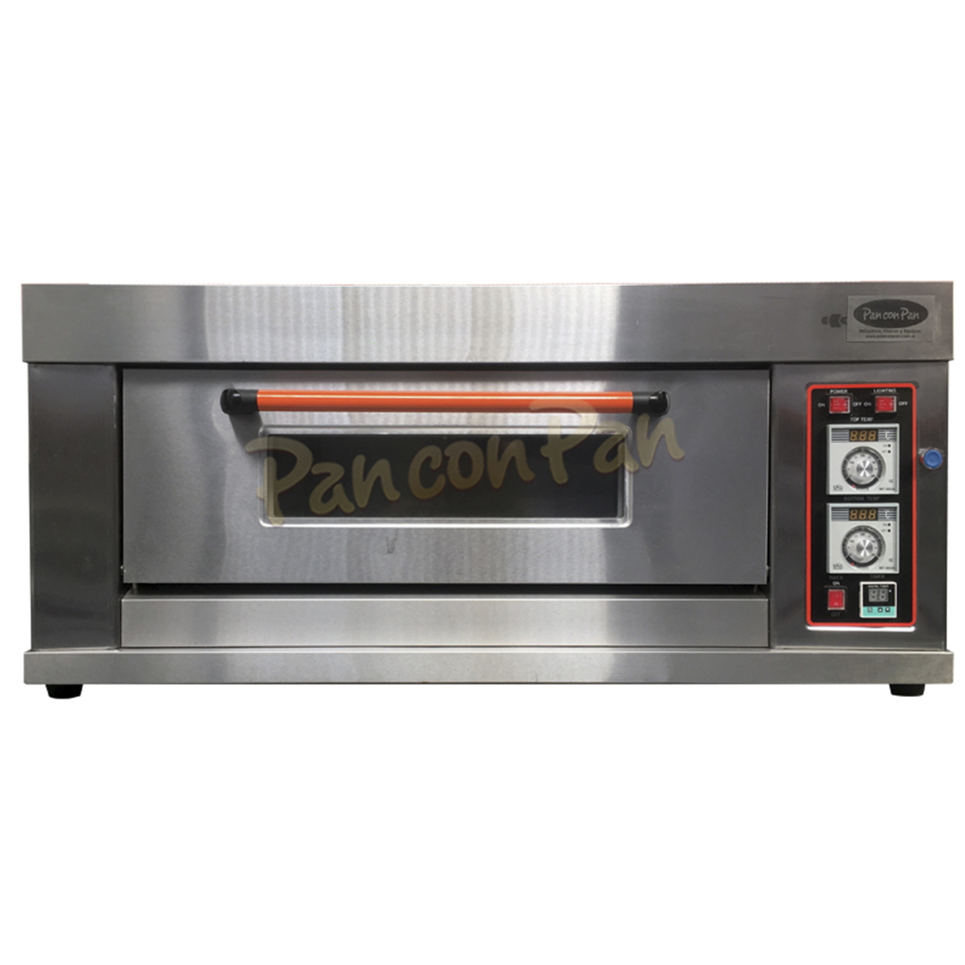 Horno de piso Catania con vaporizador, capacidad para 2 bandejas, ideal para panaderías.