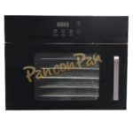 Horno deshidratador Pan con Pan con seis bandejas, pantalla digital y puerta de vidrio transparente.