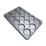 Bandeja Hamburguesera 60x40 por 15 moldes de 10 cm de diámetro - Aluminizado- Cod. 87366