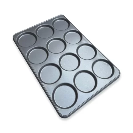 Bandeja Hamburguesera 60x40 por 12 moldes de 12 cm de diametro - Aluminizado Cod. 87367