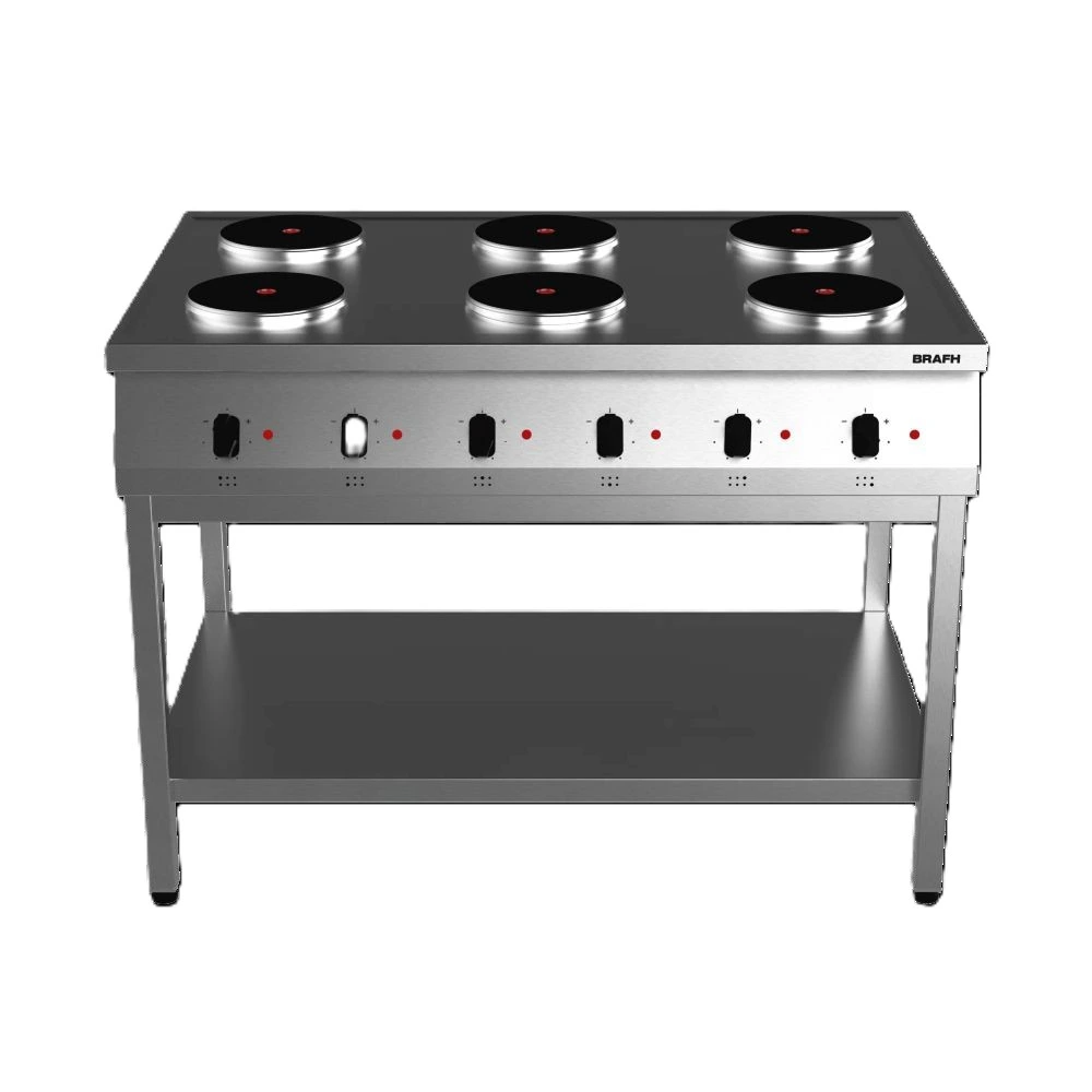 Anafe 1200 electrico. 6 hornallas AISI 430 esmerilado con base - Marca BRAFH 12006H2 Anafe 1200 eléctrico 6 hornallas AISI 430 esmerilado con base - Marca BRAFH Modelo 12006H2 - Imagen 1